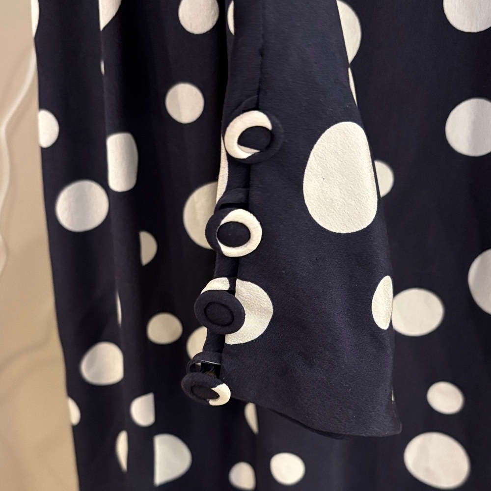 Vintage Les Copains 100% Silk Polka Dot Dress Made in Italy IT 42 - Picture 7 of 9